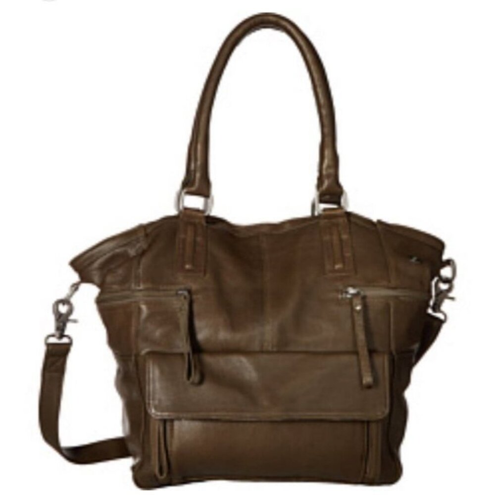 Day & Mood 100% Cow Leather Brown Large Hobo Tote Satchel Bag Purse